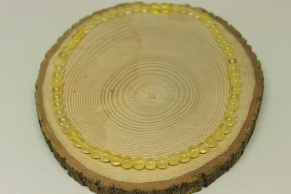 Sitrin Taşı Açık Renk Kolye 6mm (Klipsli) - Resim 3