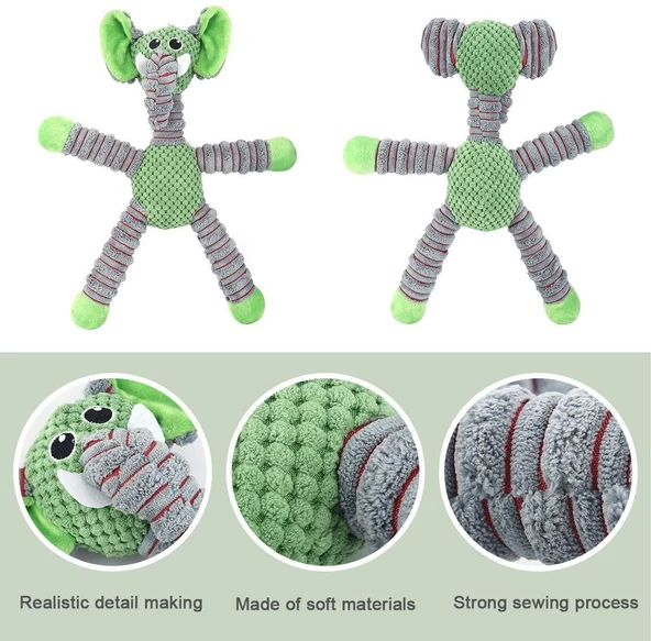 Fil Figürlü Peluş Öten Köpek Oyuncağı 40 Cm - Resim 2