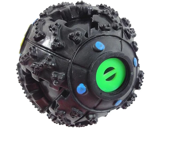 Bobo Köpekler İçin Plastik Sert Top Gumi Sesli 10 cm Siyah WJ-047-1 - Resim 3