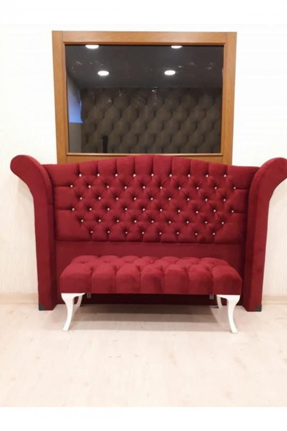 Kozan Puf & Benç 45*90-Pls Ayak Silenebilir Kumaş Bordo K1 - Resim 2