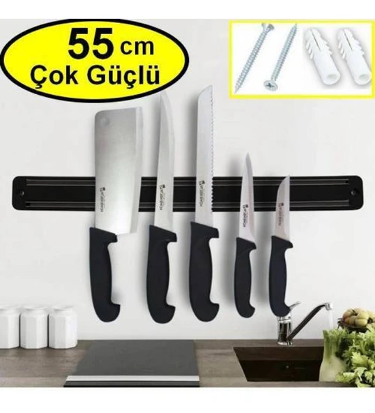 Büyük Boy Mıknatıslı Bıçak Askısı 55 cm Bıçak Tutucu Bıçak Organizer Bıçaklık - 2