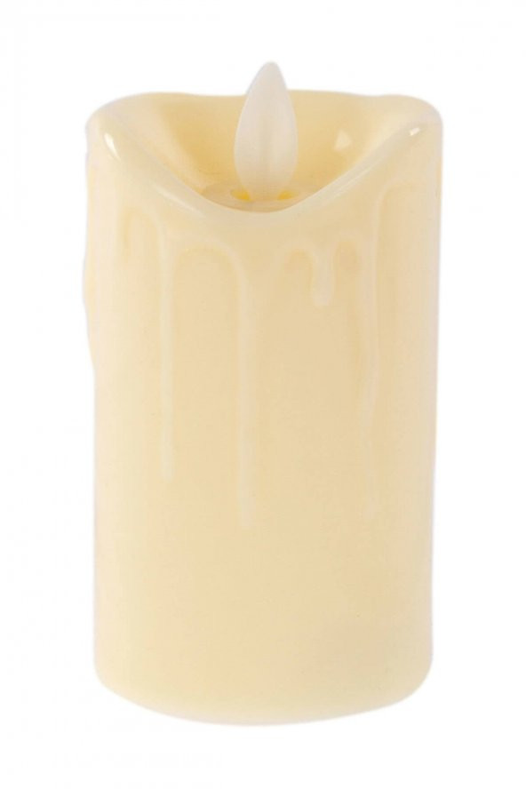 1 Adet Erimiş Görünümlü Hareketli Alevli Orta Boy Led Mum 9 cm Boy - 2