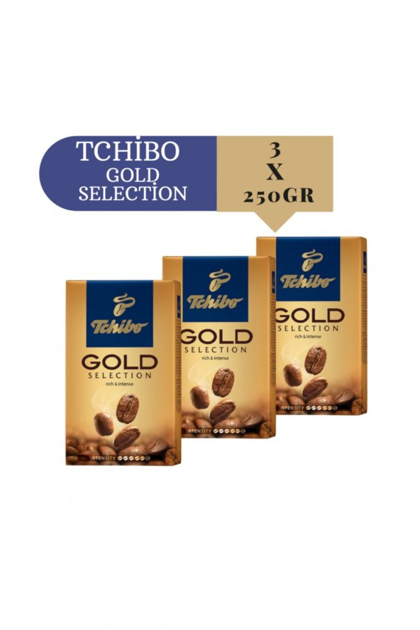 Gold Selection Öğütülmüş Filtre Kahve Avantalı Paket 3 X 250g