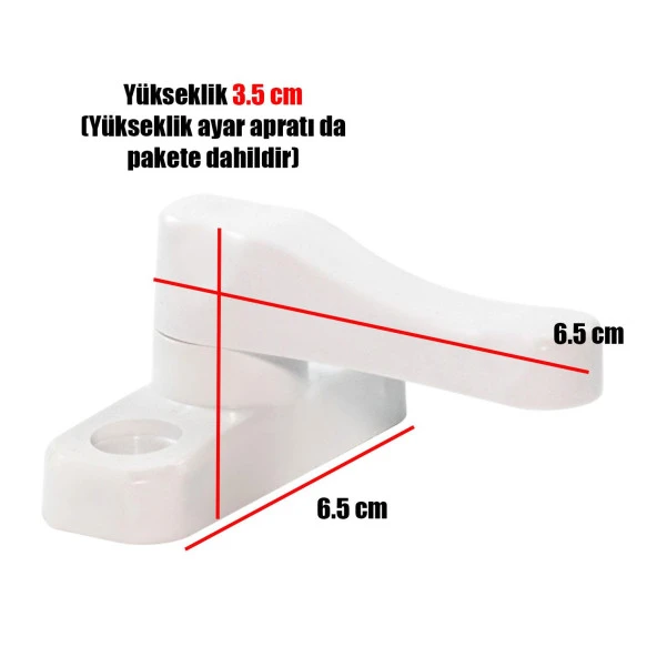 Bebek Çocuk Pvc Kapı Pencere Emniyet Kilidi Mandalı Cam Kilidi Beyaz (5 ADET) - 4