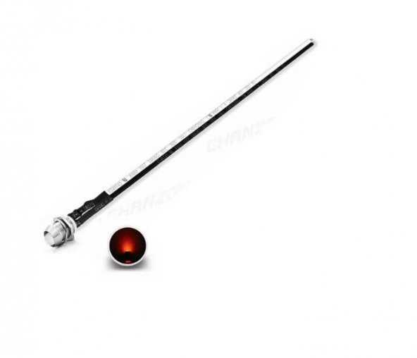 12V LED Şase Tip Mercekli Kablolu 1 Adet Kırmızı Şeffaf - 20 Cm ürün görseli