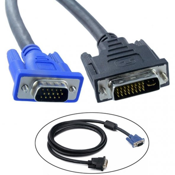 24+5 DVI to VGA Kablo 3 Metre