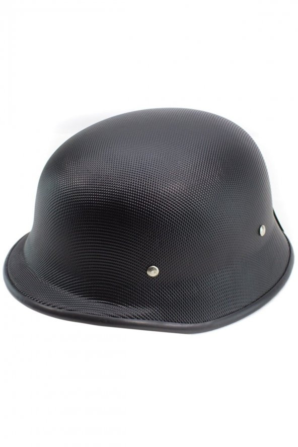 Uv 400 Korumalı Gözlüklü Yarım Açık Nazi Model Motosiklet Kask Siyah Miğfer Motor Kaskı - 2