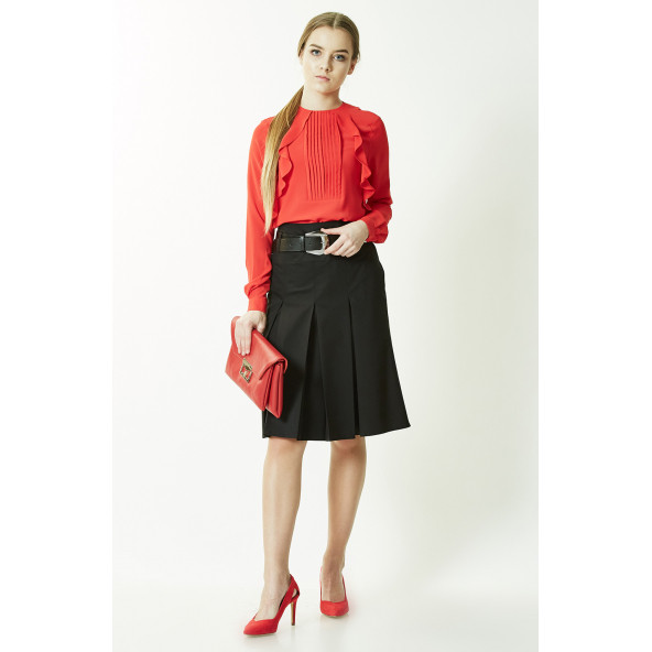 SORALLİNE KADIN 3 PİLE ETEK 724 SİYAH