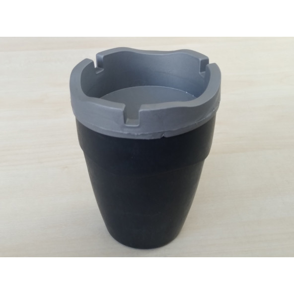 KOKUSUZ KÜLLÜK SİYAH-GRİ 8cm (ARAÇ EV OFİS) PRATİK KÜLLÜK, KÜL TABLASI