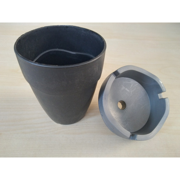 KOKUSUZ KÜLLÜK SİYAH-GRİ 8cm (ARAÇ EV OFİS) PRATİK KÜLLÜK, KÜL TABLASI - 3