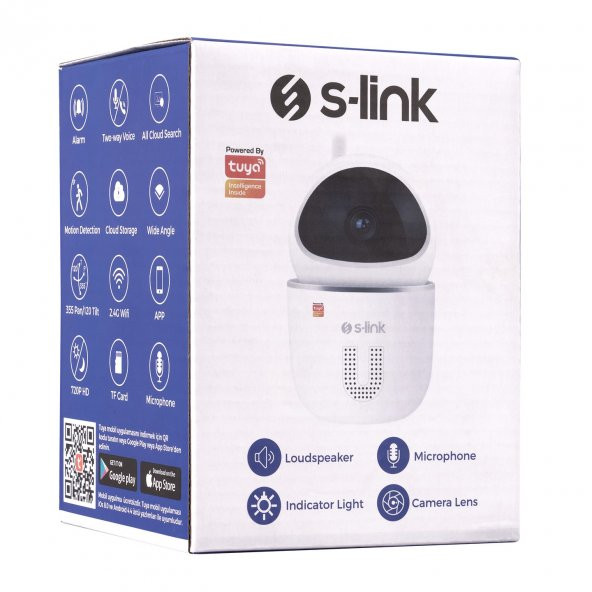 S-LINK SWAPP SL-EG15 1.0MP HD CMOS SENSÖR 720P AKILLI GÜVENLİK BEBEK KAMERASI WIFI TUYA DESTEKLİ - 6