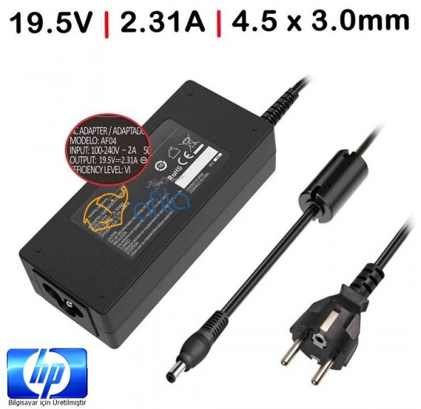 HP 14s-fq0036nt (26M27EA) Şarj Adaptörü 45W 19.5V/2.31A - 3