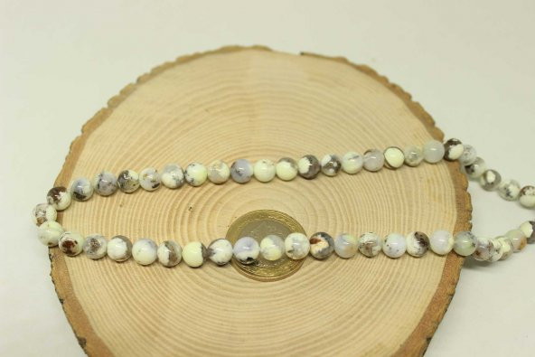 Beyaz Turkuaz Taşı Royal Quality 8mm/4 adet ürün görseli