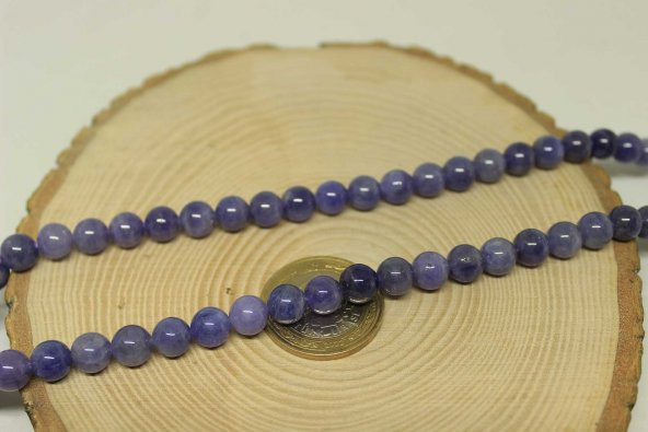 Tanzanit Taşı 8mm/1 adet boncuk taş ürün görseli