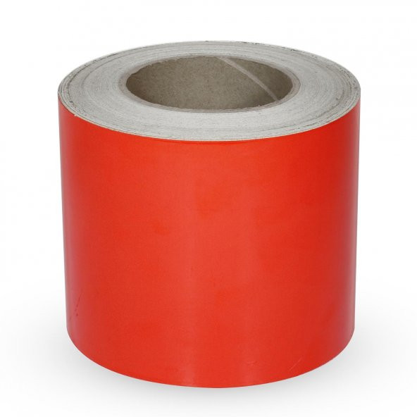 Reflektörlü Fosforlu Şerit Bant Kırmızı Düz İkaz Bandı 12cm x 1MT