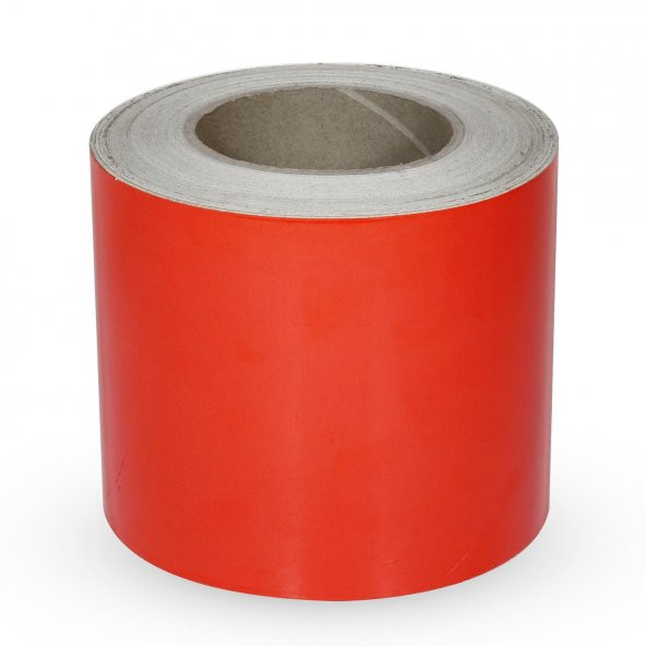 Reflektörlü Fosforlu Şerit Bant Kırmızı Düz İkaz Bandı 12cm x 1MT - 5