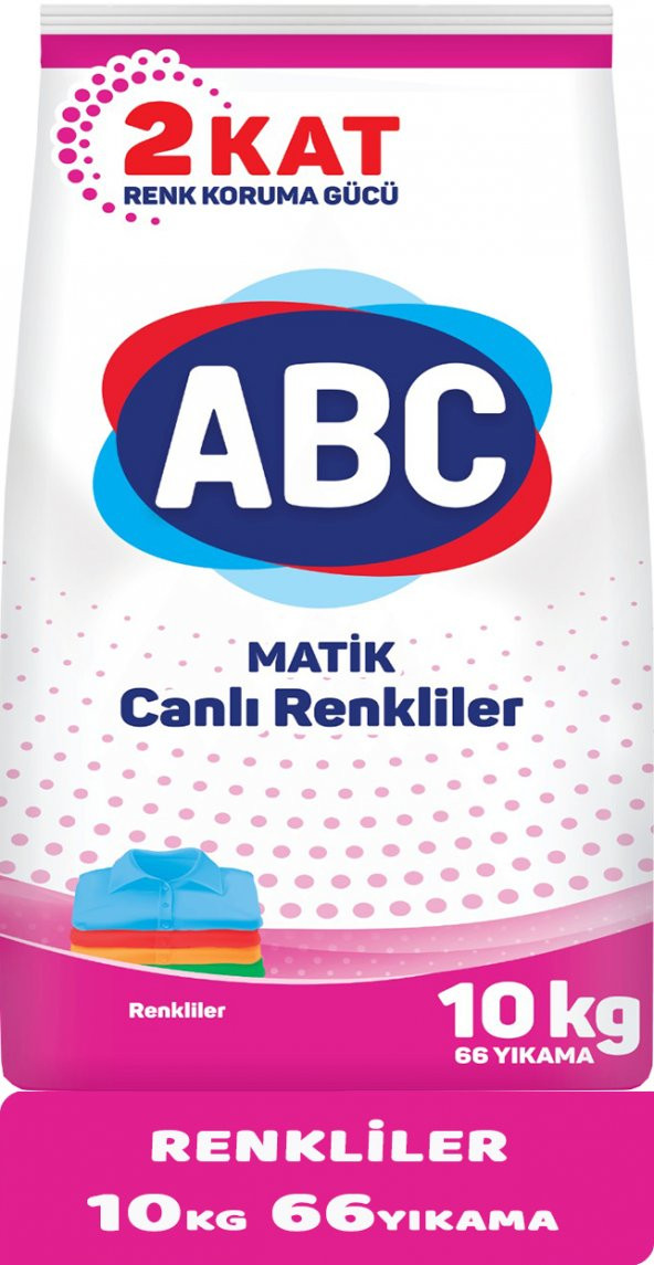 Abc Matik Toz Çamaşır Deterjanı 10KG Canlı Renkler (66 Yıkama)