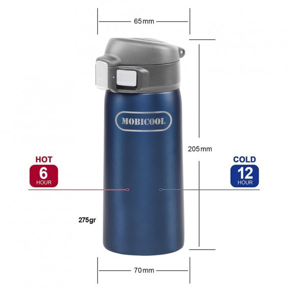 Mobicool MDB35 0,35L Vakumlu Çift Yalıtımlı Paslanmaz Çelik Seyahat Bardağı /Termos - 6