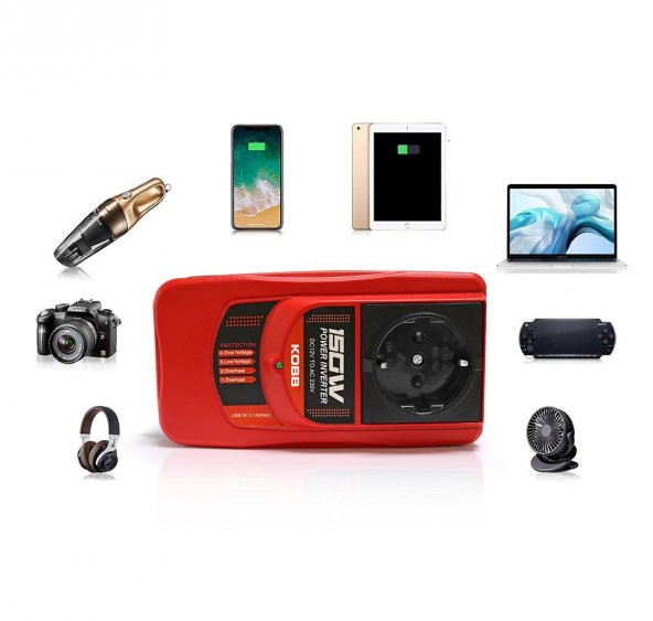 KOBB KBN150 12V/220V 150Watt Modifiye Sinüs Dönüştürücü İnvertör - 5