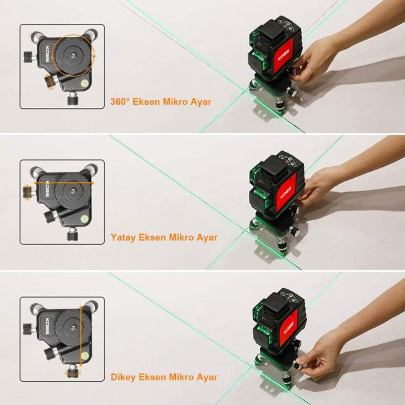 KOBB KBL2 Üç Eksenli Hassas Ayarlanabilir Lazer Hizalama Tripodu - Resim 2