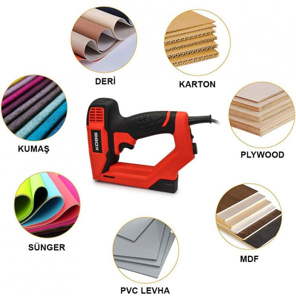 KOBB KBZ200B 8-16mm Zımba ve 15-16mm Profesyonel Çivi Çakma Makinesi + 3000 adet Yedek Zımba ve Çivi - Resim 5