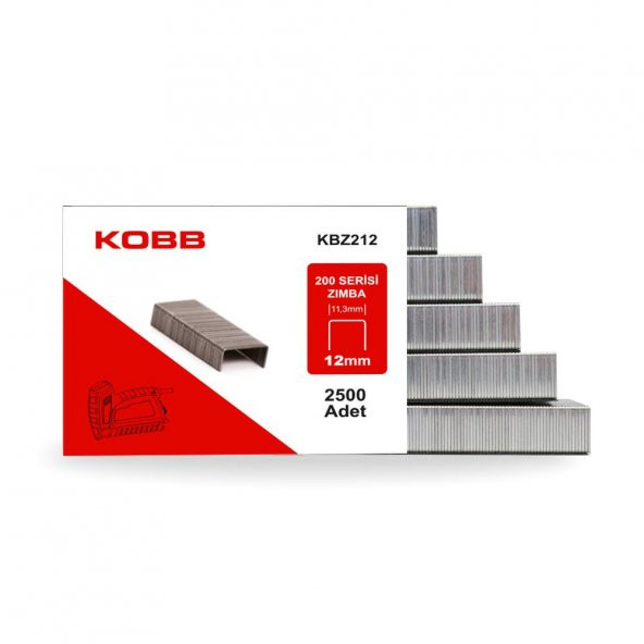 KOBB KBZ212 12mm 2500 Adet 200 Serisi Ağır Hizmet Tipi Zımba Teli - 2