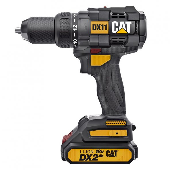 CAT DX11 18Volt/2.0Ah Li-ion Çift Akülü Kömürsüz Profesyonel Şarjlı Matkap - 7