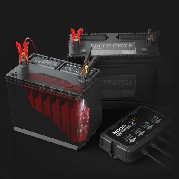 NOCO GENIUS2X4 6V/12V 40A Çoklu/4’Lü Akıllı Akü Şarj ve Akü Bakım/Desülfatör - 9