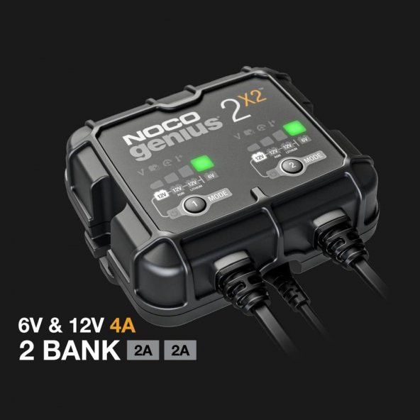 NOCO GENIUS2X2 6V/12V 40A Çoklu/2’Li Akıllı Akü Şarj ve Akü Bakım/Desülfatör - 7