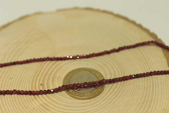 Lal (Granat) (Garnet) Taşı Küp Şekilli Dizi 2.5mm - Resim 2