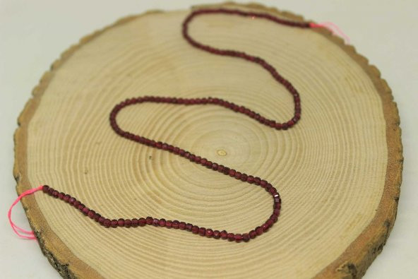 Lal (Granat) (Garnet) Taşı Küp Şekilli Dizi 2.5mm - Resim 3