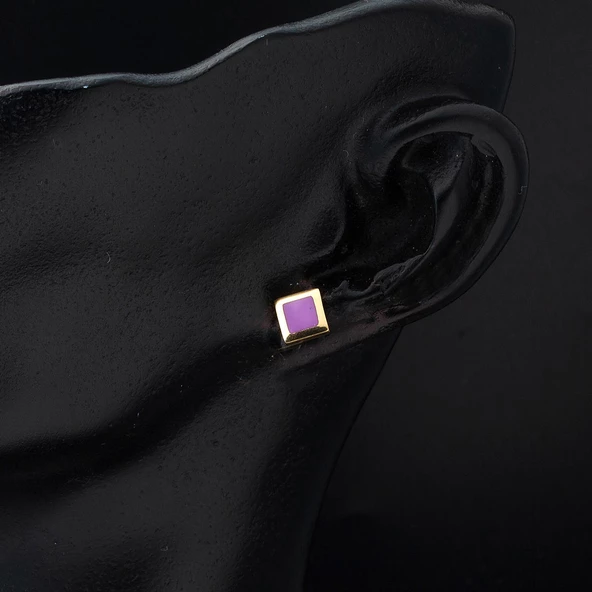 Kırmızı 14 Ayar Altın Çocuk Küpesi - Resim 2