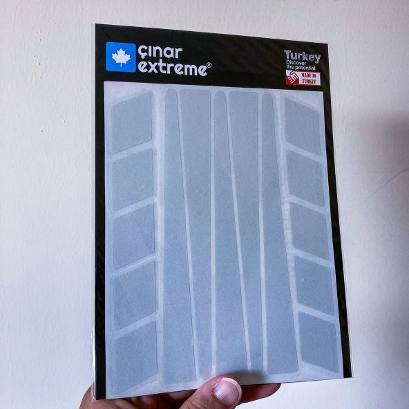 Şerit Tasarımlı Reflektif Gri Motosiklet Kask Sticker Çınar Extreme - 5