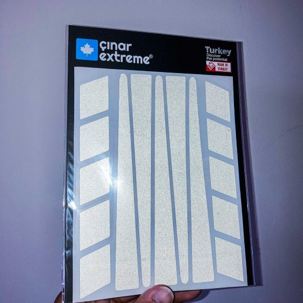 Şerit Tasarımlı Reflektif Gri Motosiklet Kask Sticker Çınar Extreme - 6