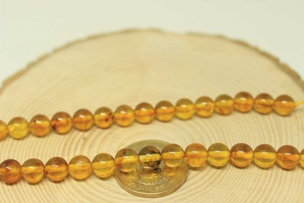 Kehribar 8mm/2 adet boncuk taş (23475-1)