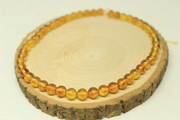 Kehribar 8mm/2 adet boncuk taş (23475-1) - 3
