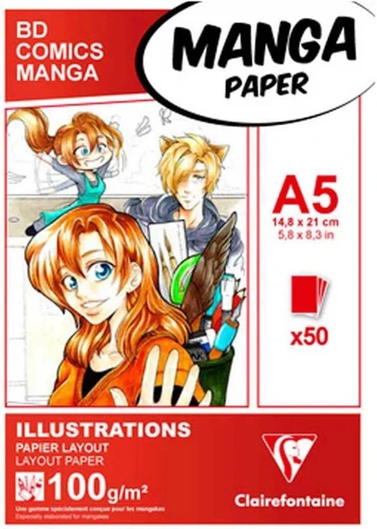 Clairefontaine Mangalayout A5 100gr 50yp Marker Blok / 94041