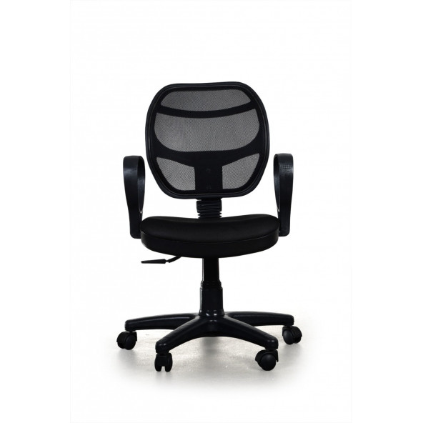 ECEMİCE Oval Fileli Bilgisayar Ofis Çalışma Sandalyesi Koltuğu Siyah