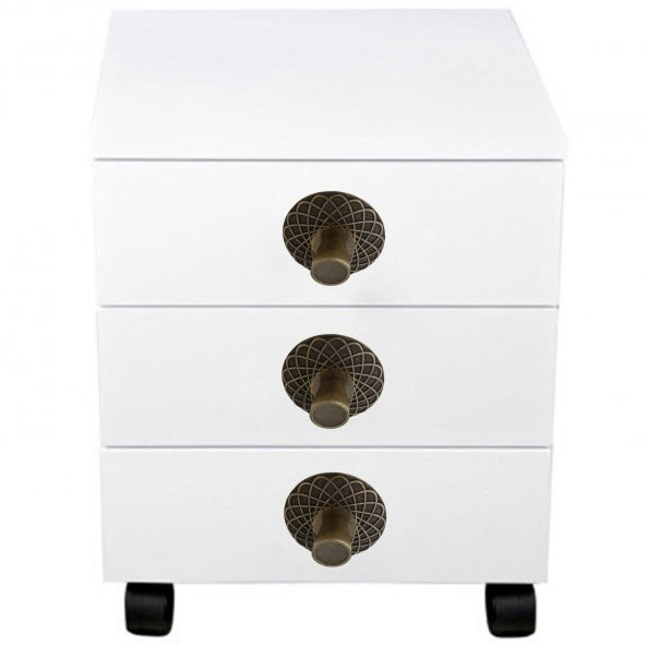 Çekmece Dolap Kapak Kulpu Kulbu 32 mm Antik Sarı Metal Kulp - 4