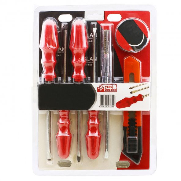 (7Li SET) Tornavida Seti Düz Yıldız Uçlu Maket Bıçağı Bant - 3