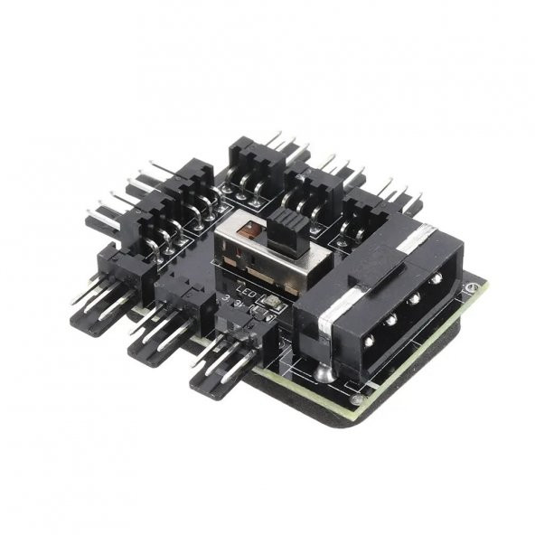 8 Port Fan Çoğaltıcı Hub Kartı IDE Güç Giriş Soketi Hız Kontrol - 1