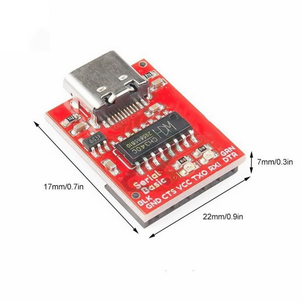 CH340C USB to TTL UART Modül TypeC Seri Port Haberleşme ISP Arduino STC STM8 STM32 Program Download