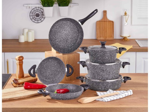 Taç XL Master Cook 9 Parça Tencere Seti Gri - 2