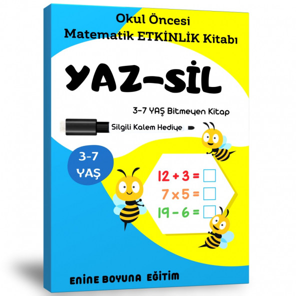 Okul Öncesi Matematik Etkinlik Yaz-Sil Kitabı