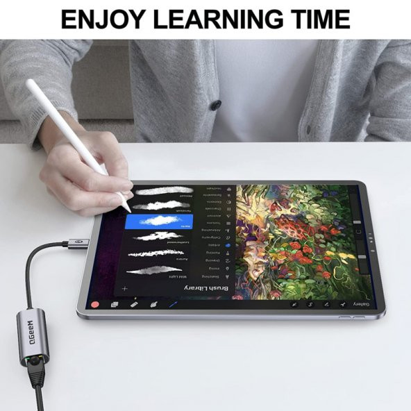 Qgeem USB Type-C to RJ45 Gigabit Ethernet Dönüştürücü Çoklayıcı Adaptör - 8