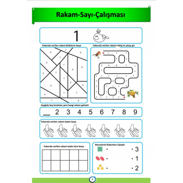 Okul Öncesi Rakam Sayı Çalışması Yaz-Sil Kitabı - 2