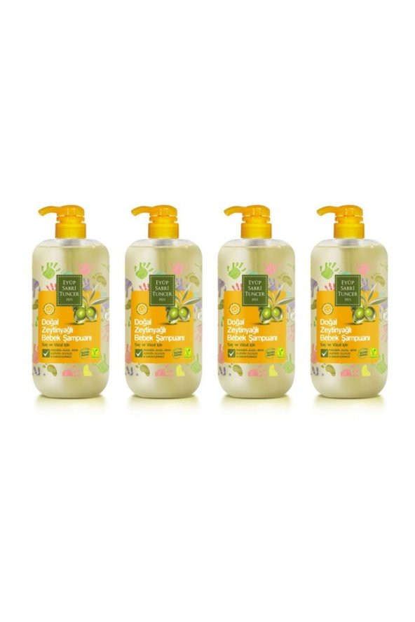 Unisex Doğal Zeytinyağlı Bebek Şampuanı 600 ml 4 Adet