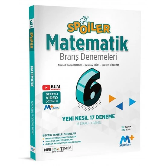 Martı Okul Yayınları 6. Sınıf Matematik Spoiler 17 Deneme