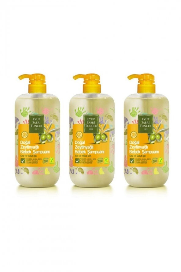 Doğal Zeytinyağlı Bebek Şampuanı 600ml X3 Adet