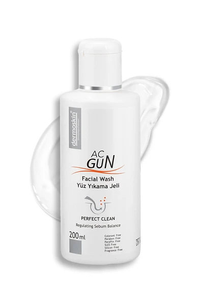 DERMOSKIN Acgun Sivilce ve Akneli Ciltler için Yüz Yıkama Jeli 200 ml 8697796000011 - 3